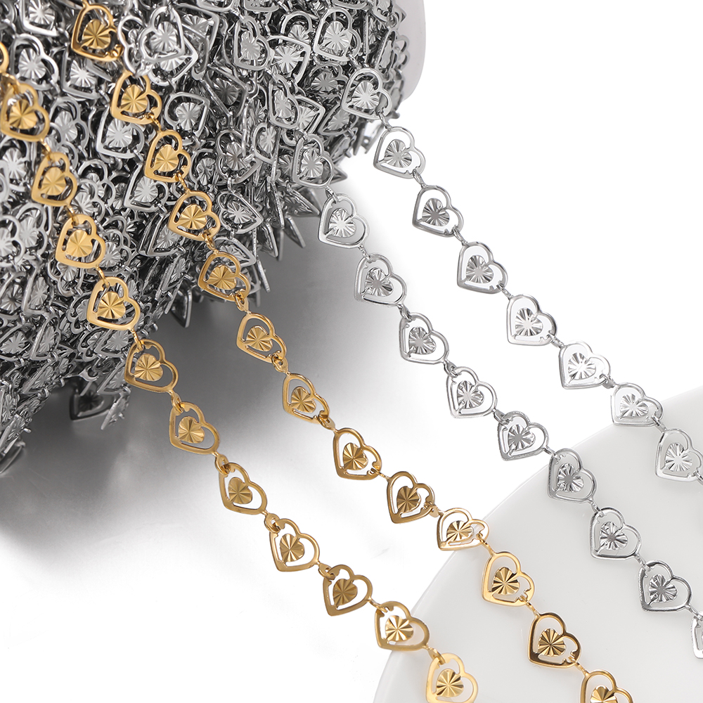 Men'S Accessories Chain - 1meter Stainless Steel Double Peach Heart
