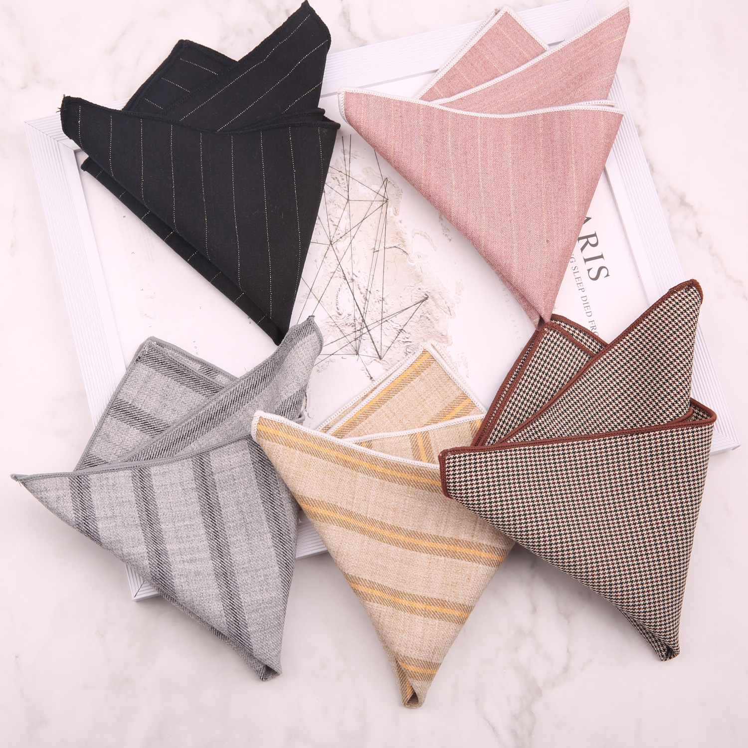 Men'S Yellow Accessories - Fashion Mens Wool Pocket Square Black