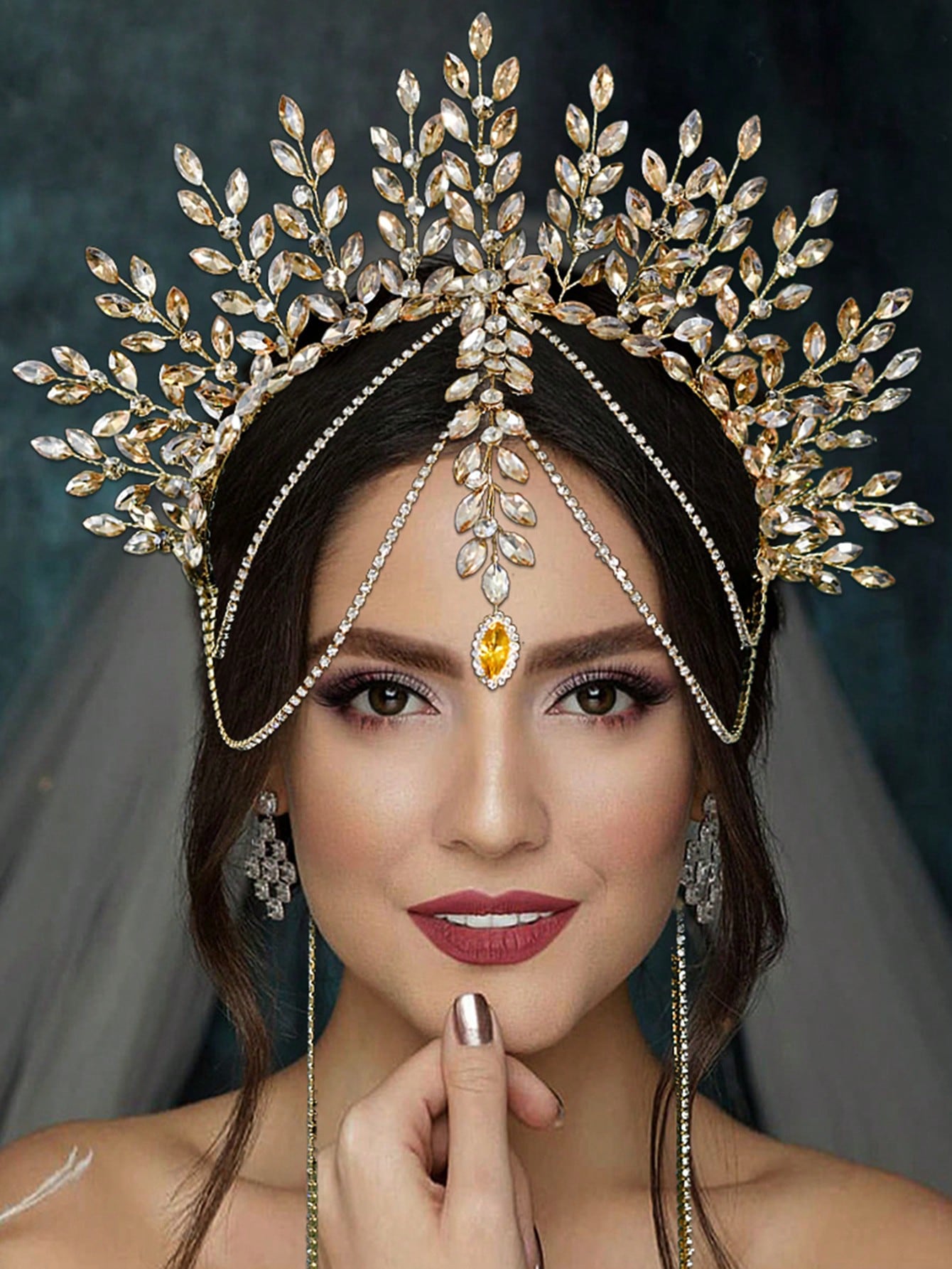Men'S Accessories Chain - 1pc Luxurious Bridal Crown Headband, Rhinestone