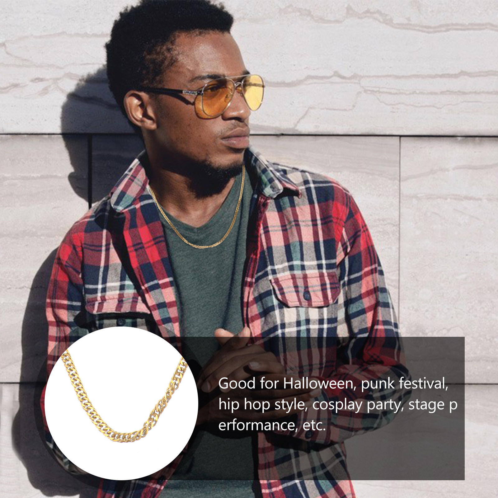 Men'S Accessories Chain - 1Pcs Golden Double Buckle Chain Fashion