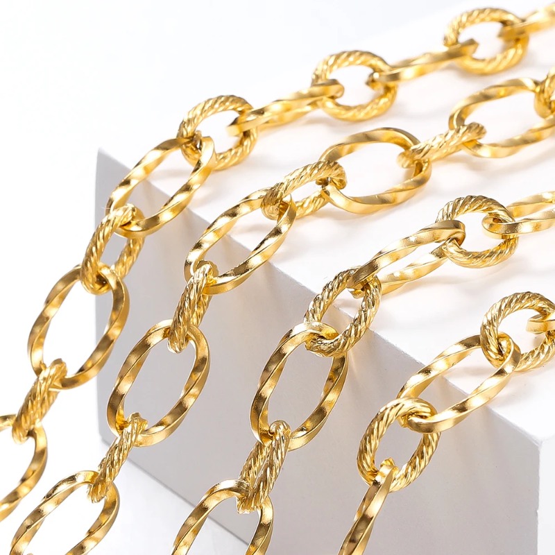 Men'S Accessories Chain - 1Meter 7x11.5mm Stainless Steel Twists Chains