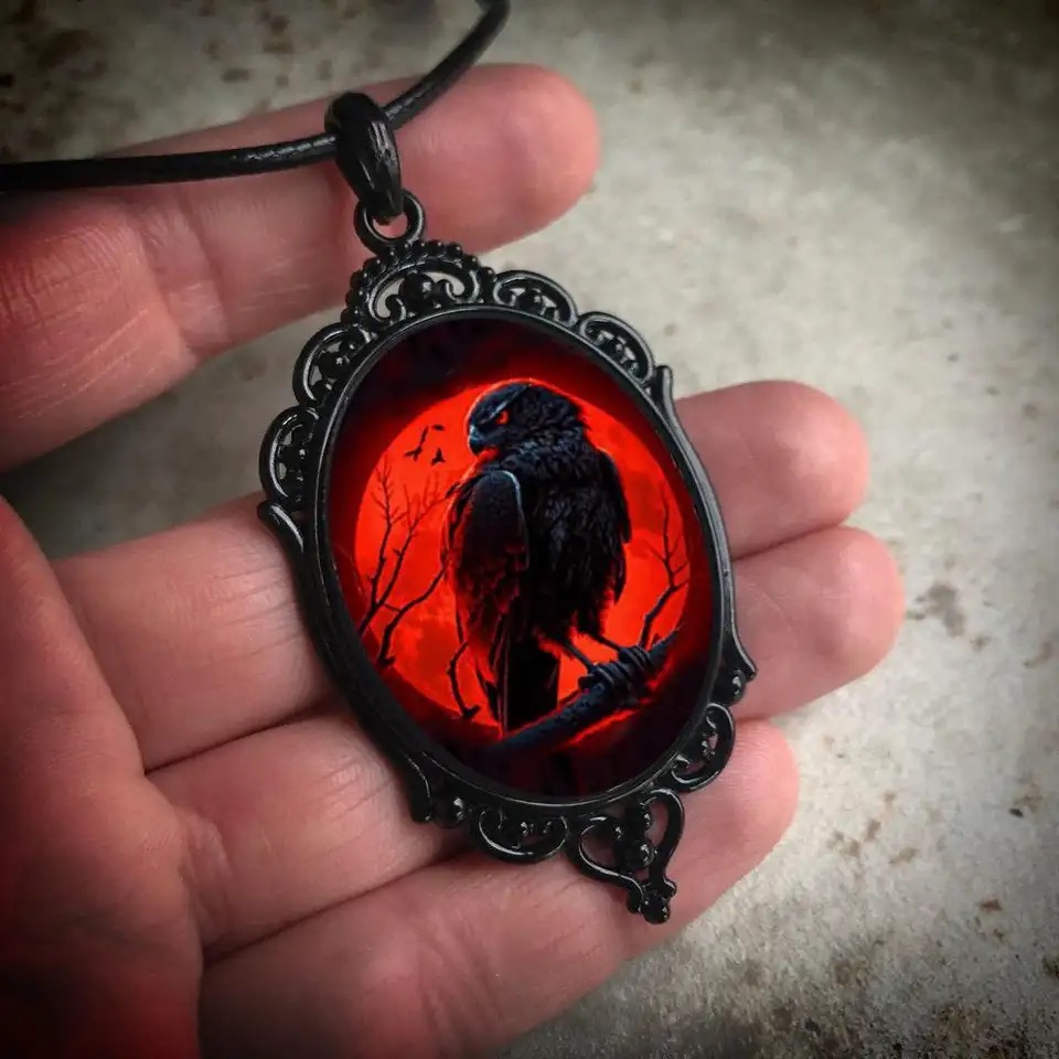 Gothic Vampire Owl Cameo Neckl - Men'S Vampire Accessories review and price