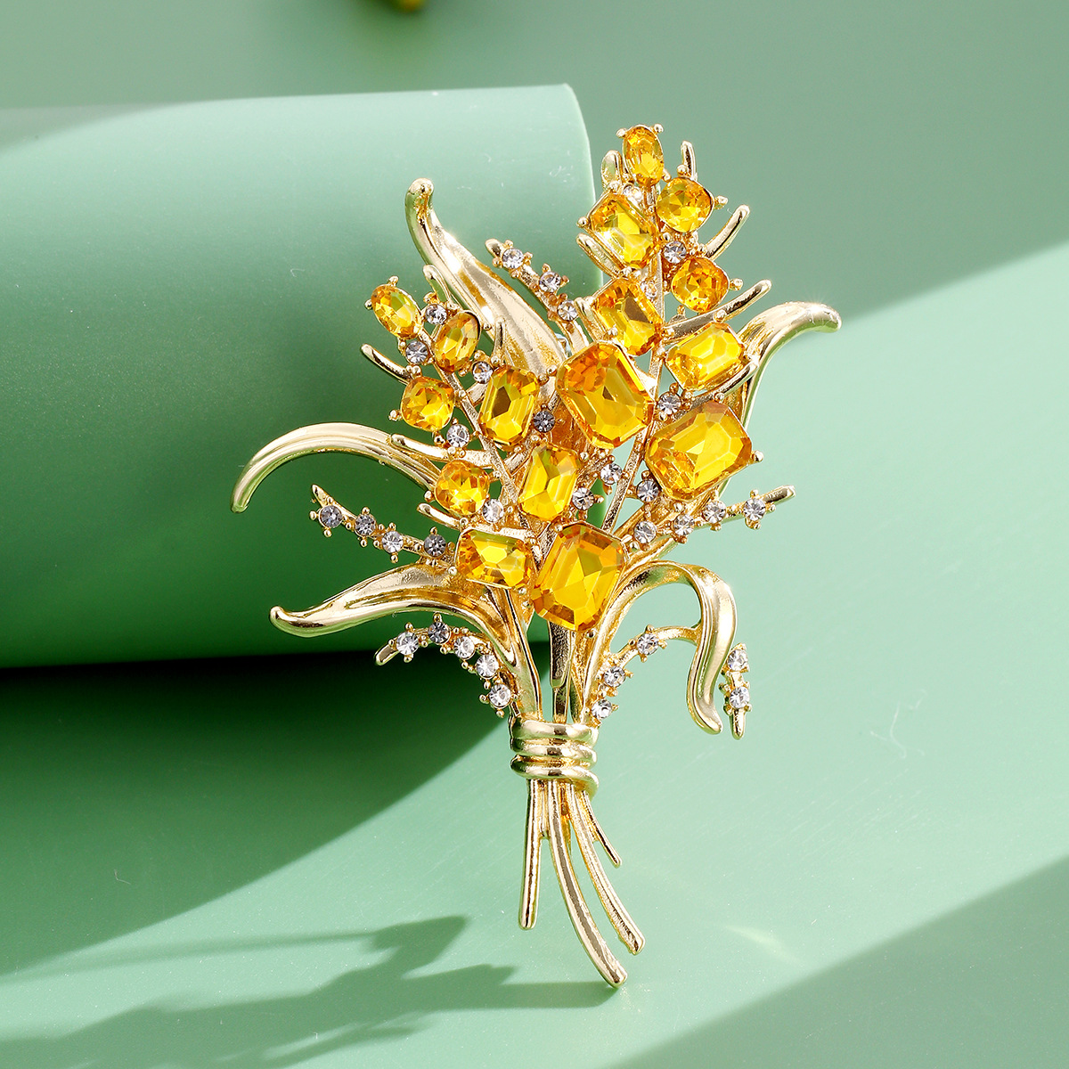 Luxury Zircon Wheat Ear Brooch - Men Accessories Bouquet review and price
