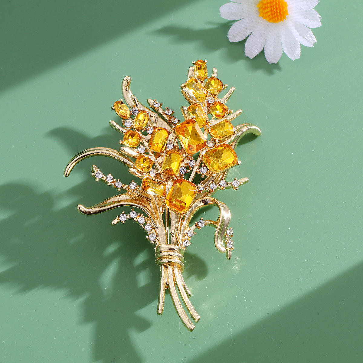 Luxury Zircon Wheat Ear Brooch - Men Accessories Bouquet review and price