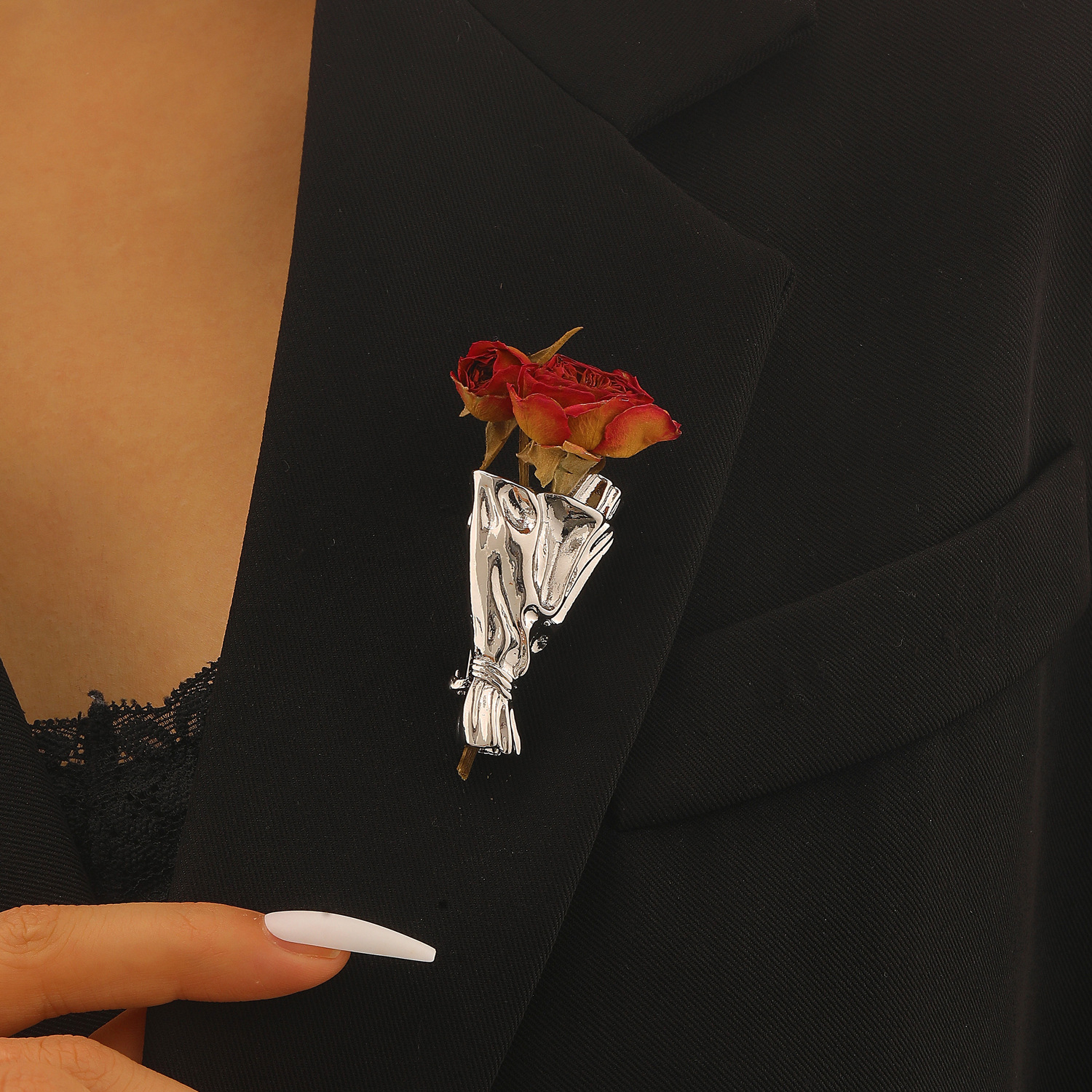 Creative Metal Bouquet Brooch  - Men Accessories Bouquet review and price