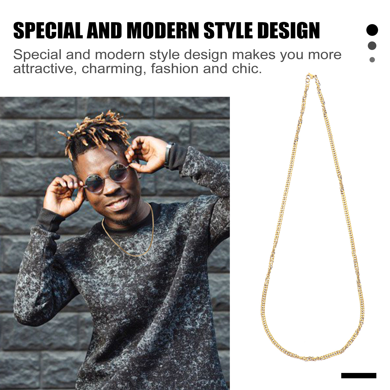 1Pcs Golden Double Buckle Chai - Men'S Accessories Chain review and price