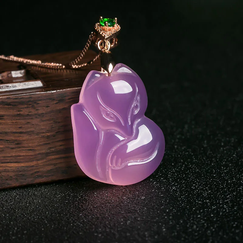 Natural Purple Agate Fox Penda - Men'S Accessories Chain review and price