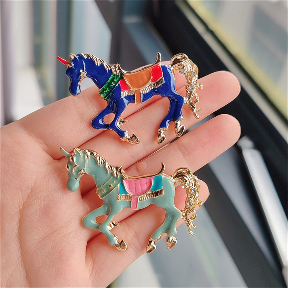 Vintage Enamel Horse Brooches  - Men Accessories Bouquet review and price
