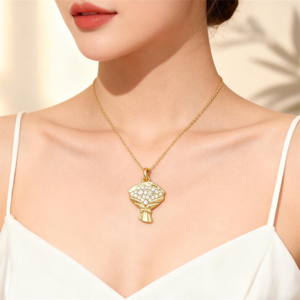 3Pcs Pendants Brass Zircon Flo - Men Accessories Bouquet review and price