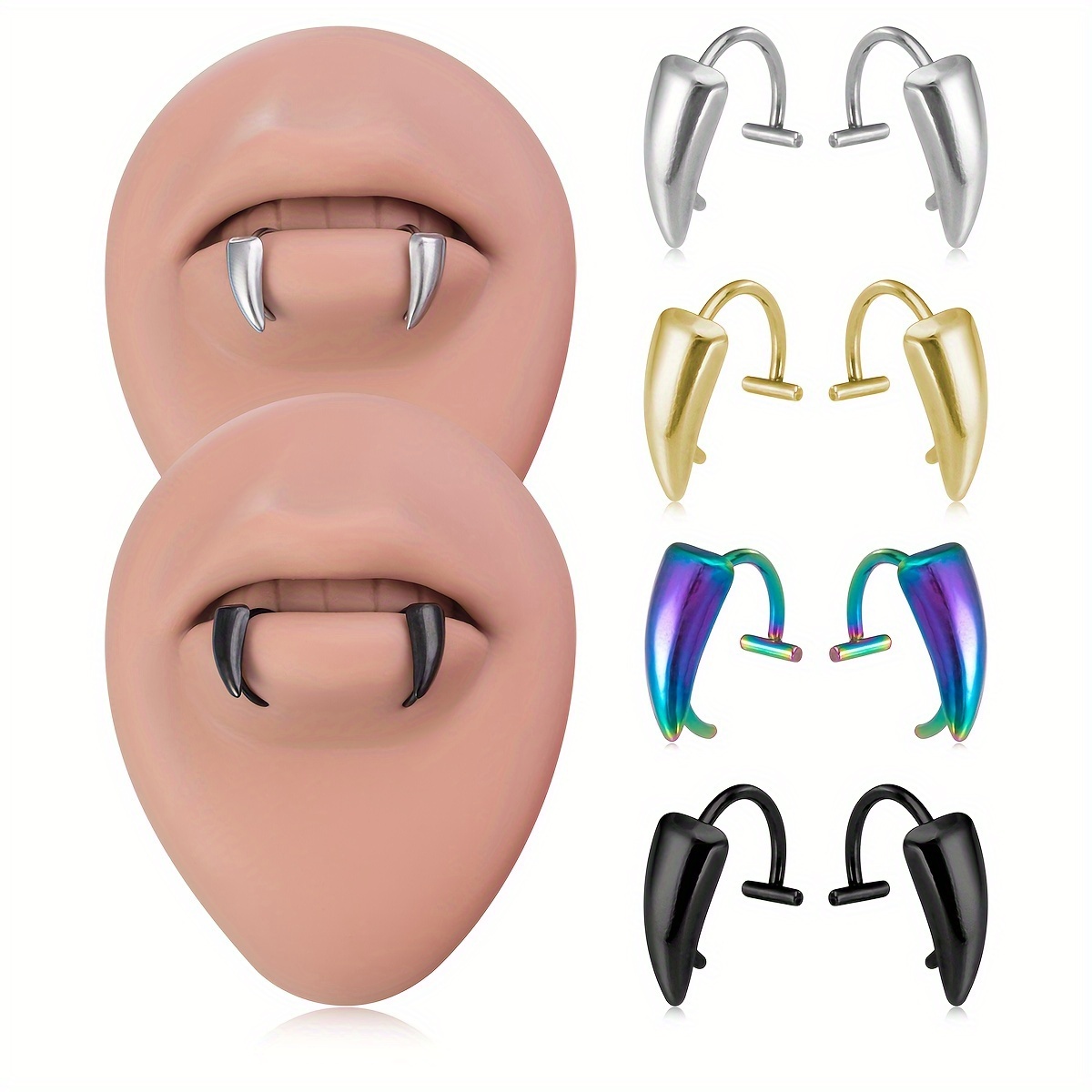 1Pair Stainless Steel Vampire  - Men'S Vampire Accessories review and price