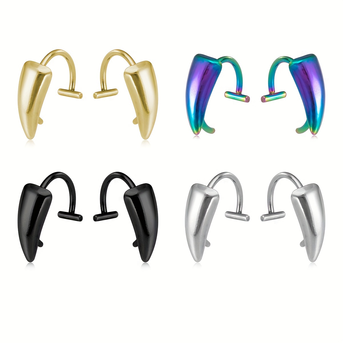 1Pair Stainless Steel Vampire  - Men'S Vampire Accessories review and price