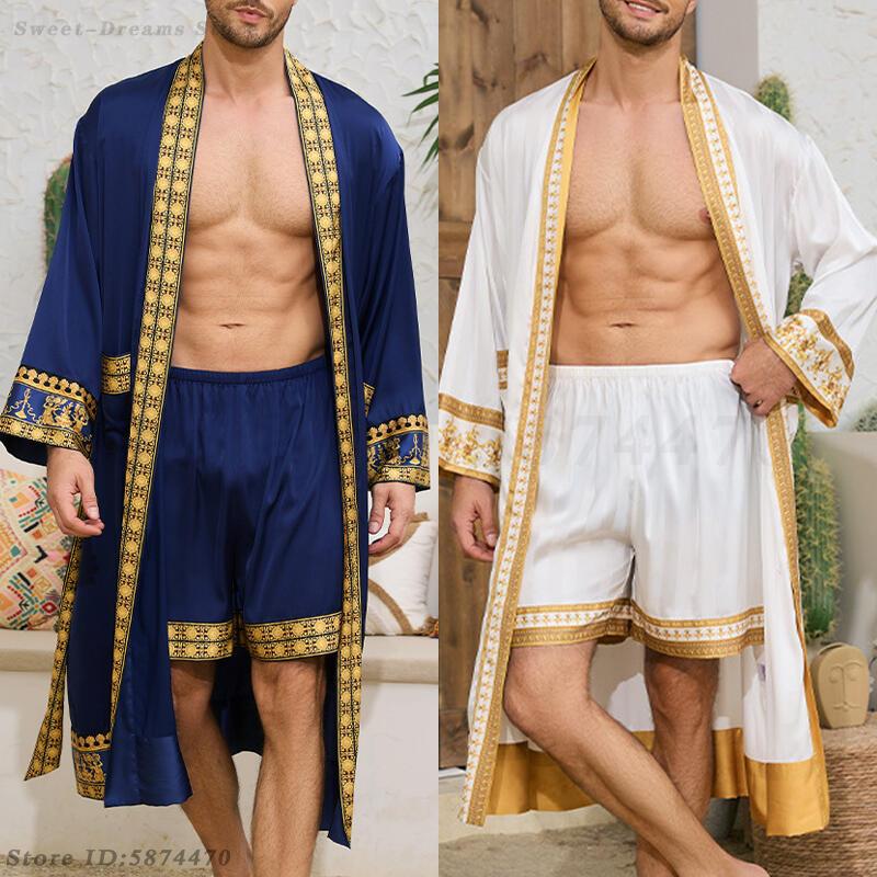Men's Long Robe Pajamas Set Ba - Men'S Kimono Accessories review and price