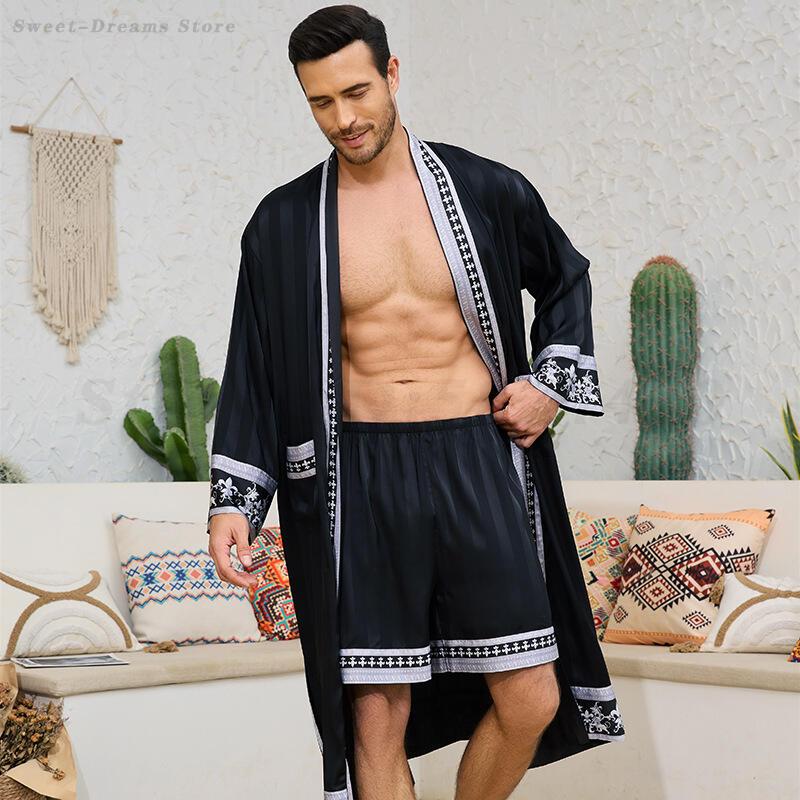 Men's Long Robe Pajamas Set Ba - Men'S Kimono Accessories review and price