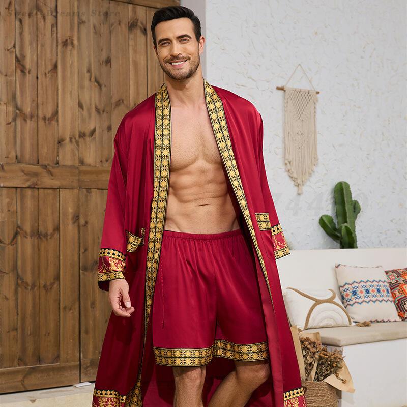 Men's Long Robe Pajamas Set Ba - Men'S Kimono Accessories review and price