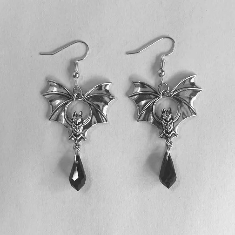 1Pair Gothic Vampire Bat Earri - Men'S Vampire Accessories review and price